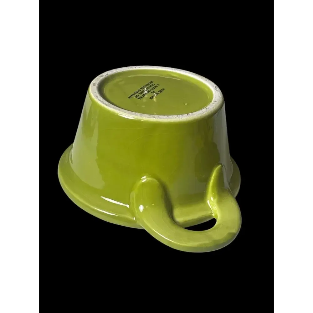 Vintage IL Nodo Ceramiche Avocado Green Mini Casserole with Lid Made in Italy